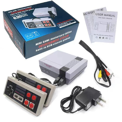 Mini Game Console 620 Games with NES Dual Controllers Classic System Edition Plug & Play For Kids & Adults